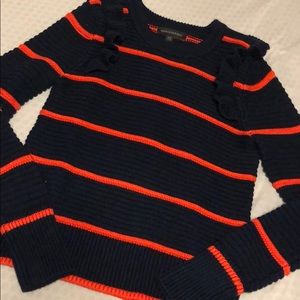 🍒; navy & red knitted banana republic sweater!